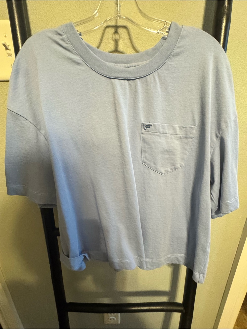 Fabletics Light Blue Cotton Pocket Tee